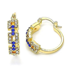 14K Gold Plated Blue Unique Shape Earrings