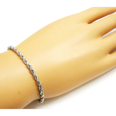 Giovani GOLD NYC Unisex Silver Plated Rope Bracelet 8"