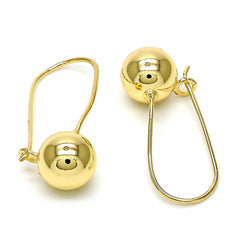 14k Gold Filled High Polish Finsh Leverback Earring, Ball Design, Polished Finish, Golden Tone