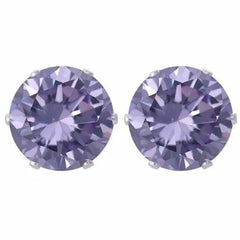 Giovani GOLD NYC 2.00 CTTW Genuine Amethyst Stud Earrings – .925 Sterling Silver Plated