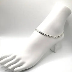 14K YELLOW GOLD PLATED CUBUN CURB LINK ANKLET 5MM 9.5''