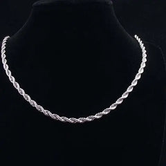 Giovani GOLD NYC 14K WHITE GOLD FILLED 3MM ROPE CHAIN 24"