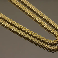 Gold Filled Bismarck Flat Chain Necklace – 20" High Polish Finish
