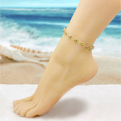 Giovani GOLD NYC 10-Inch 18K Gold Filled Multi-Color Crystal Anklet
