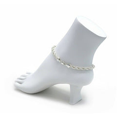 Giovani 14K YELLOW GOLD FILLED HIGH POLISH FINSH ROPE LINK ANKLET 5MM 10'' WHITE/YELLOW + JEWELRY POUCH FOR WOMEN TEENS