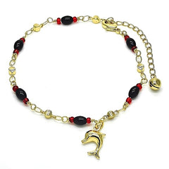 Giovani Gold NYC 14K Gold Plated Dolphin Anklet Bracelet – 10" for Women & Teens