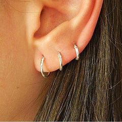 Giovani GOLD NYC Italian Black Endless Hoop Earrings (3 Pairs)