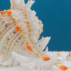 Giovani GOLD NYC 18K GOLD FILLED HIGH POLISH FINSH OVAL CRYSTAL ANKLE BRACELET