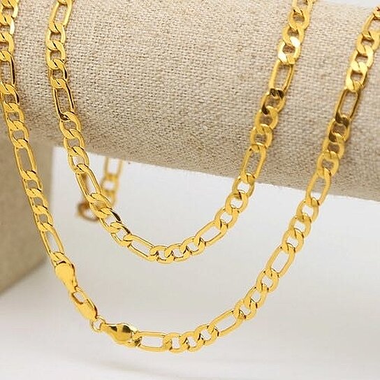 Giovani GOLD NYC 14K GOLD FIGARO CHAIN UNISEX ALL AGES 24'' 4MM