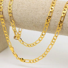 Giovani GOLD NYC 14K GOLD FIGARO CHAIN UNISEX ALL AGES 24'' 4MM