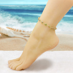 Giovani GOLD NYC 18K GOLD FILLED HIGH POLISH FINSH GOLD MULTI COLOR CRYSTAL ANKLET