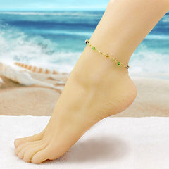 Giovani Gold NYC 18K GOLD FILLED HIGH POLISH FINSH ANKLET HIGH POLISH FINISH MULTI COLOR BALL CRYSTAL ANKLE BRACELET