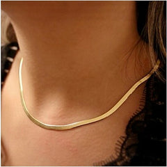 Giovani GOLD NYC 14k Gold Herringbone Necklace 20" Snake Chain, Elegant Gift for Mom or Mother's Day