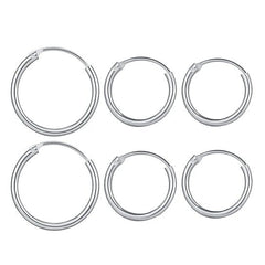 Giovani GOLD NYC Italian White Gold Endless Hoop Earrings (3 Pairs)
