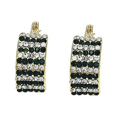 Giovani GOLD NYC 18K Gold-Filled Emerald Crystal Pavé Earrings – High-Polish Finish