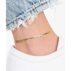 Giovani GOLD NYC 10-Inch 18K-Gold-Plated Flat Mariner Anklet