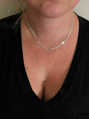 Giovani GOLD NYC Solid 925 Sterling Silver Figaro Chain Necklace ITALY Men Women 4mm 16-30"