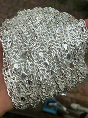 Giovani GOLD NYC Solid 925 Sterling Silver Figaro Chain Necklace ITALY Men Women 4mm 16-30"