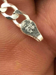 Giovani GOLD NYC Solid 925 Sterling Silver Figaro Chain Necklace ITALY Men Women 4mm 16-30"