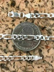 Giovani GOLD NYC Solid 925 Sterling Silver Figaro Chain Necklace ITALY Men Women 4mm 16-30"