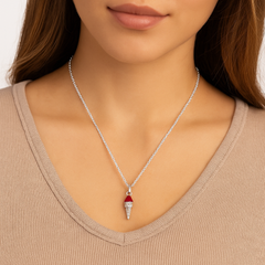 Silver Shaved Ice Charm Necklace