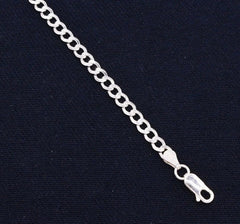 4mm Italian Miami Cuban Curb Link Bracelet Real Sterling Silver 925 7''