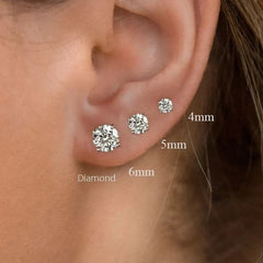 925 Sterling Silver Garnet Moissanite Stud Earrings