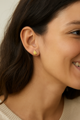 Giovani Elegant Gold Stud Earring Set – Heart, Moon & Leaf Designs