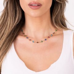 18K Gold Plated Evil Eye Necklace Bracelet Anklet -Made In Brazil All Ages