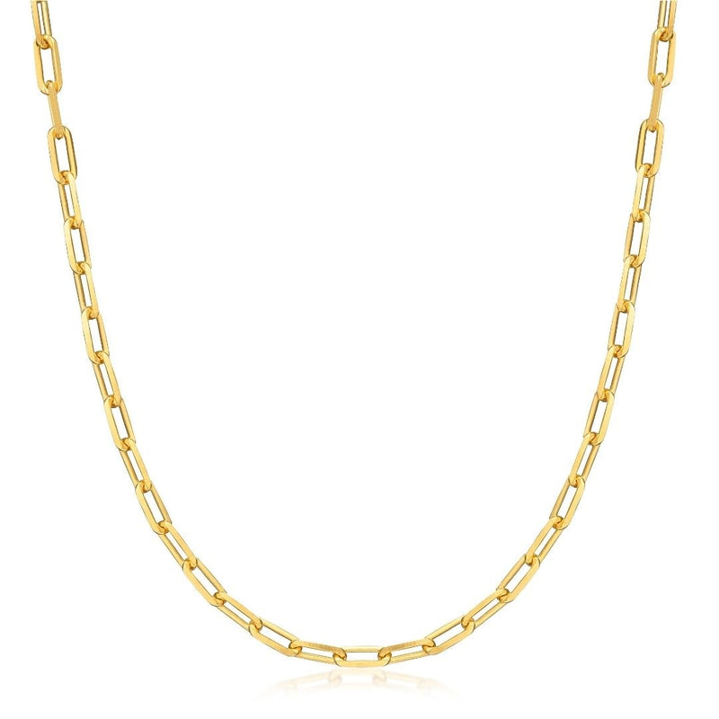 18K Gold Plated Paperclip link Chain Necklace