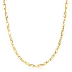 18K Gold Plated Paperclip link Chain Necklace