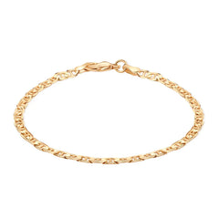 Giovani GOLD NYC 18K Gold Plated Flat Mariner / Marina Link Gold Chain Bracelet - Made In Brazil