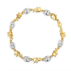 Giovani GOLD NYC 18K Gold Two-Tone Elephant Anklet 10''