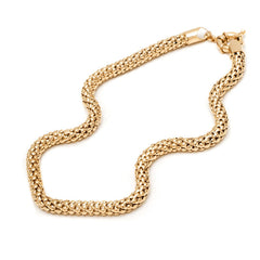 18k Gold Plated Italian Popcorn link Necklace