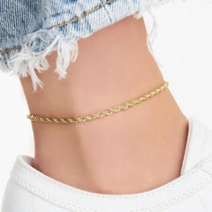 Giovani GOLD NYC 18k Gold Plated Braided Rope Anklet