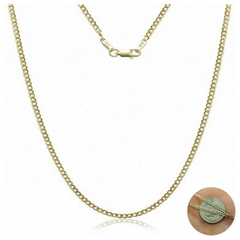 Giovani GOLD NYC 14K Solid Yellow Gold 2.4mm Cuban Chain Necklace