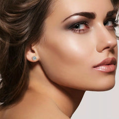 Giovani GOLD NYC Gold Sterling Silver Stud Earrings Cubic Zirconia Men Women 2PC Earrings Set