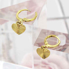 18K Gold Plated Classic Hanging Heart Earrings