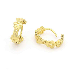 18K Gold Plated Flower Huggee Earring's