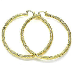 Gold Plated Matte, Syrian Finish Diamond Cut Hoop Earrings