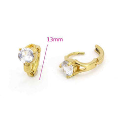 18K Gold Plated Classic Cubic Zirconia Huggee Earring's