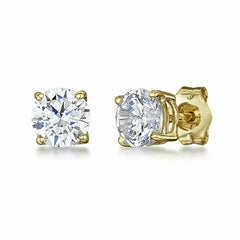 Giovani GOLD NYC Gold Sterling Silver Stud Earrings Cubic Zirconia Men Women 2PC Earrings Set