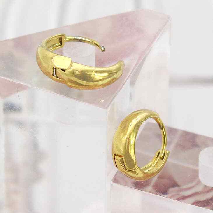 18K Gold Plated Plain Huggee Earring's