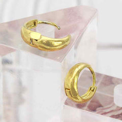 18K Gold Plated Plain Huggee Earring's