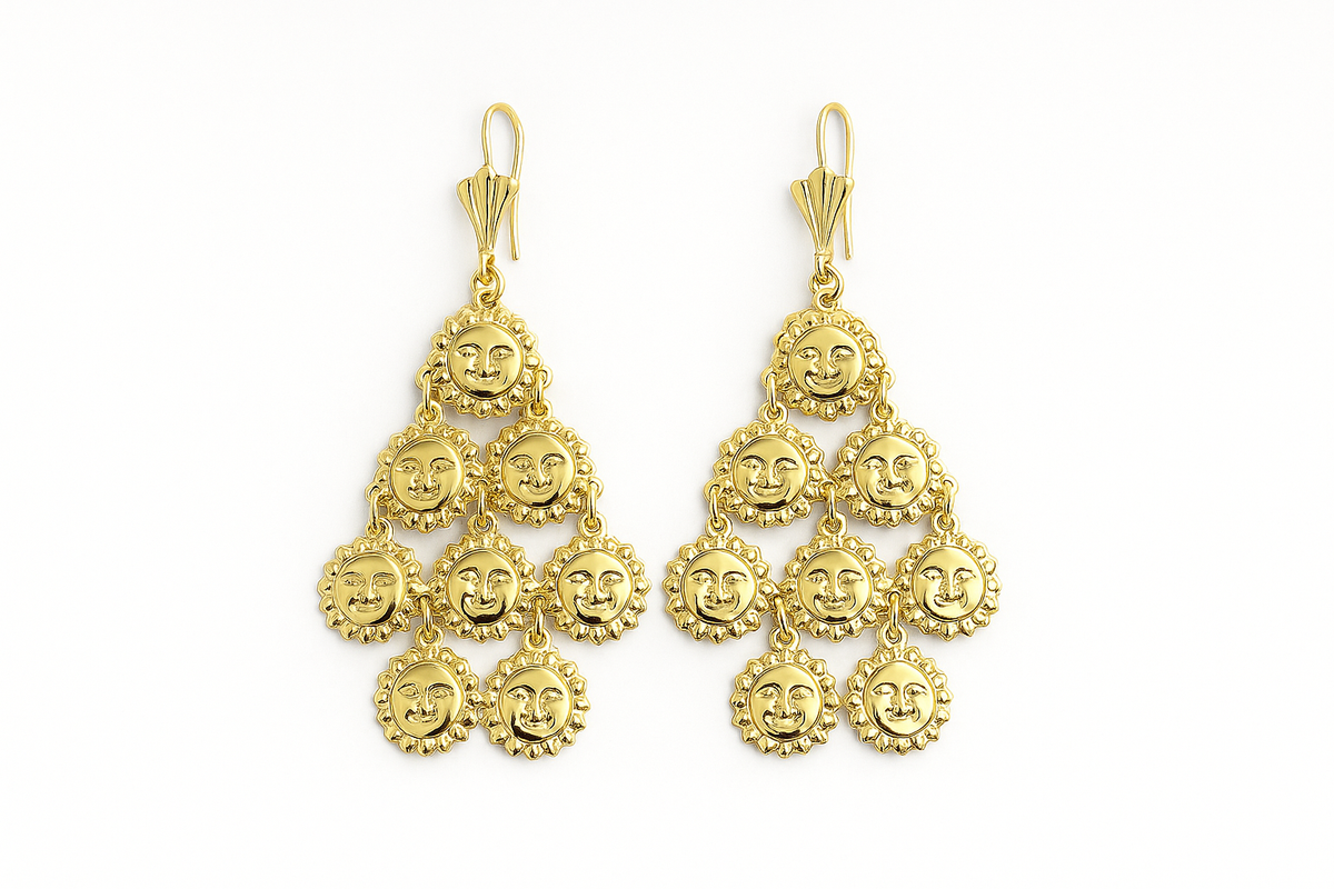 Giovani GOLD NYC 18K Gold Filled Sunshine-Inspired Hanging Earrings