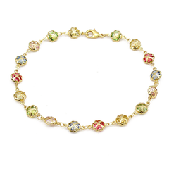 Giovani GOLD NYC 10-Inch 18K Gold Filled Multi-Color Crystal Anklet