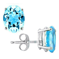Giovani GOLD NYC Stunning Sky Blue Stud Earrings