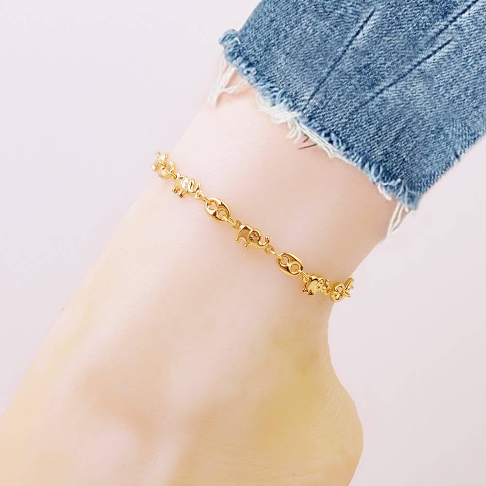 Gold Mariner Elephant Anklet