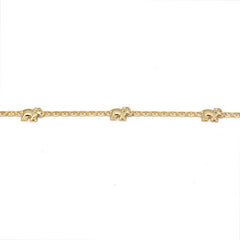 18K Gold Plated Flat Marina Elephant Anklet For Women- Made