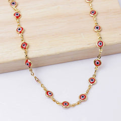 18K Gold Plated Red Evil Eye Anklet